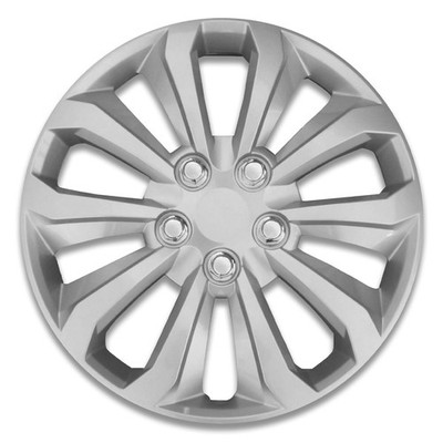 Auto Drive 14 Inch Silver Alloy Finish Hubcap Wheel Covers - Set of 4
