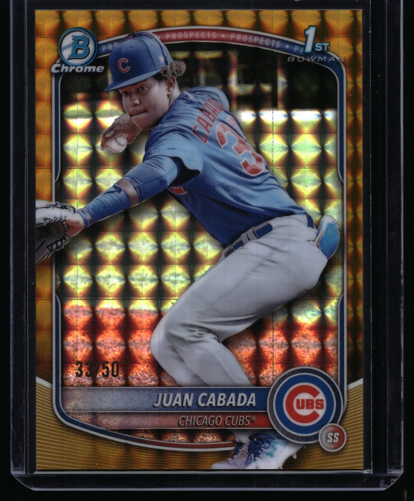 2025 Bowman Chrome #BCP-207 Juan Cabada Prospects Gold Geometric #/50 rc
