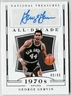 GEORGE GERVIN 2018-19 PANINI NATIONAL TREASURES BASKETBALL AUTOGRAPH CARD #49/49