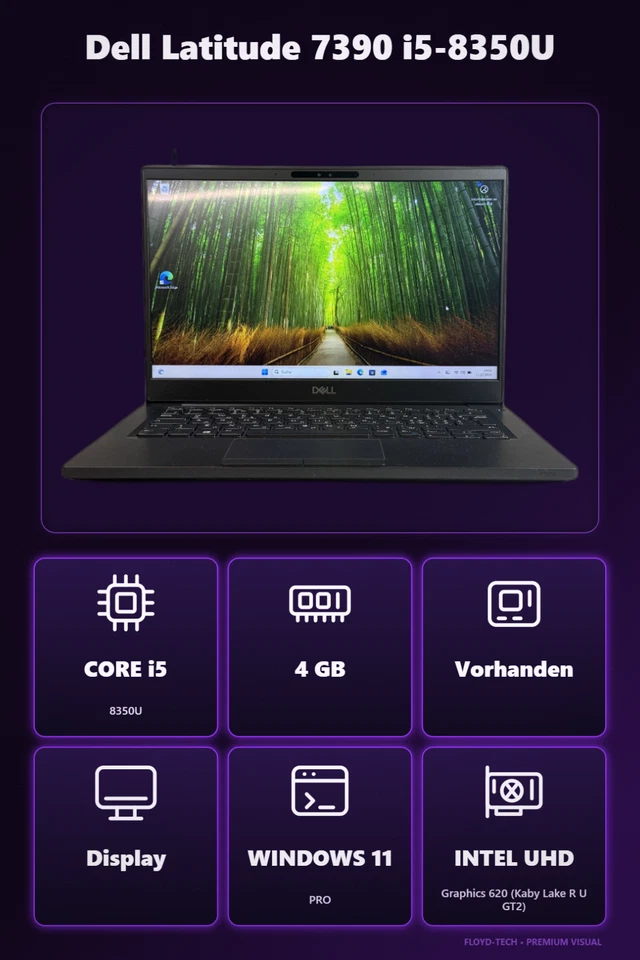 Dell Latitude 7390 · i5-8350U · 4GB · 512GB, Foto 1 von 5