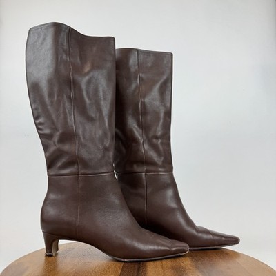 Womens Steve Madden Dagne Leather Knee High Brown Heeled Boots Size 10 M GUC
