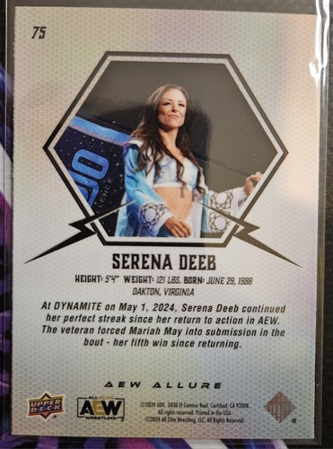 SERENA DEEB 2024 UPPER DECK AEW ALLURE #75 - Picture 2 of 2