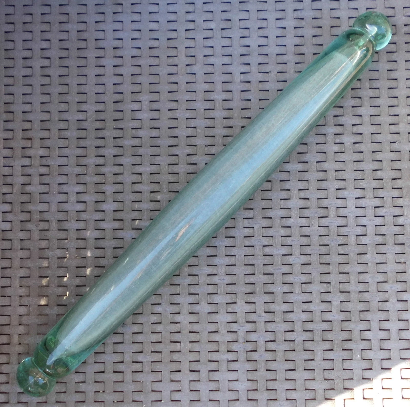 Victorian Hand Blown Green Glass Rolling Pin With Coin Rare Shape
Opens in a new window or tab