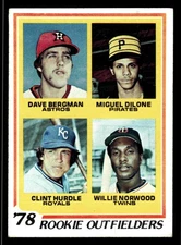 1978 Topps Rookie Outfielders (Bergman / Dilone / Hurdle / Norwood) #705