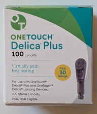 OneTouch Delica Plus 30G Lancets (Pack of 100 Units),  Exp 10/31/2029