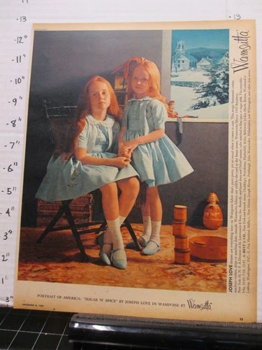 newspaper ad 1959 WAMSUTTA Joseph Love little girls dress Buster Brown roly poly