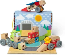 Melissa & Doug Blockables™ Vehicles Snap and Play, Mix and Match Connectable W