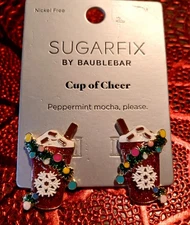 Sugarfix By BaubleBar Earrings Holiday Festive Christmas Earrings "Cup Of Cheer 