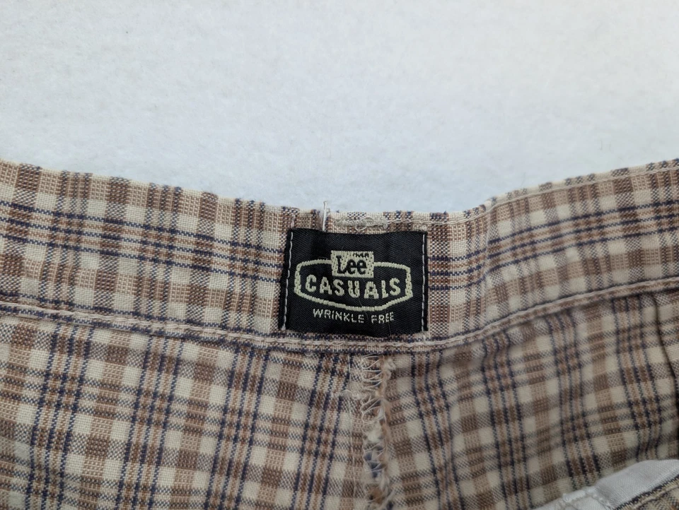 Pantalones Cortos Para Mujer De Colección Años 90 Talla 12 Lee Informales Marrón A Cuadros Plisados Mamá Foto 4 de 4