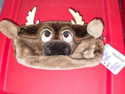 Disney Frozen II Sphen Pencil Case Make-up Bag White Plush NWT Christmas 