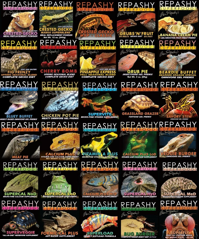 REPASHY SUPERFOODS REPASHY Reptile Complete Diets Meal Replacement Powders Supplements Calcium