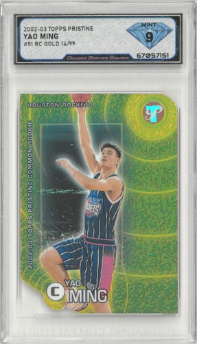 Yao Ming [Gold Refractor] #51 2002 Topps Pristine card