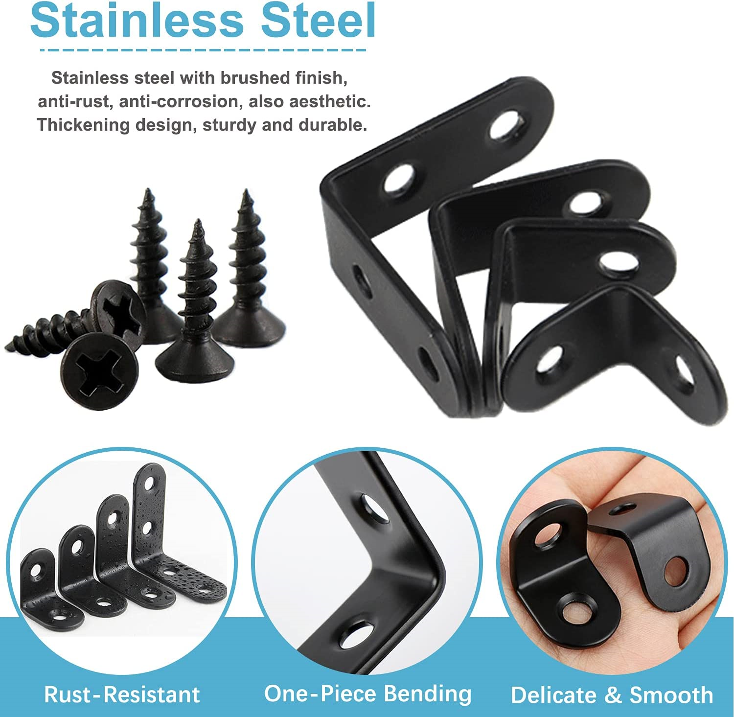 L Bracket, 12Pcs Metal Bracket for Wood Right Angle Bracket L Shaped