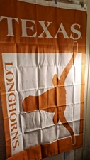 NWOT BSI Products, Inc  Texas Longhorns nylon banner grommet ends 35"x62" new