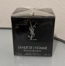 YSL La Nuit de L'Homme eau de toilette 1.3 fl oz VINTAGE 38P100 * New Sealed Box