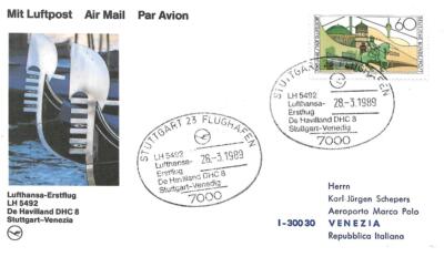 Lufthansa First Flight 28 March 1989 Stuttgart - Venezia LH5492