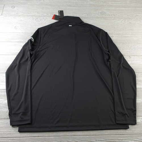 NUEVO Pullover Travis Mathew Para Hombres Grande Negro 1/4 Cremallera Golf Elastizado Rendimiento Nuevo con Etiquetas - Imagen 2 de 10