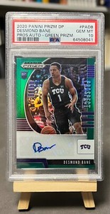 2020-21 Panini Prizm Draft Picks Prospect Green Auto - Desmond Bane / PSA 10