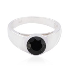Black Onyx Sterling Silver Ring Manmade Jewelry For Children's Day Gift US