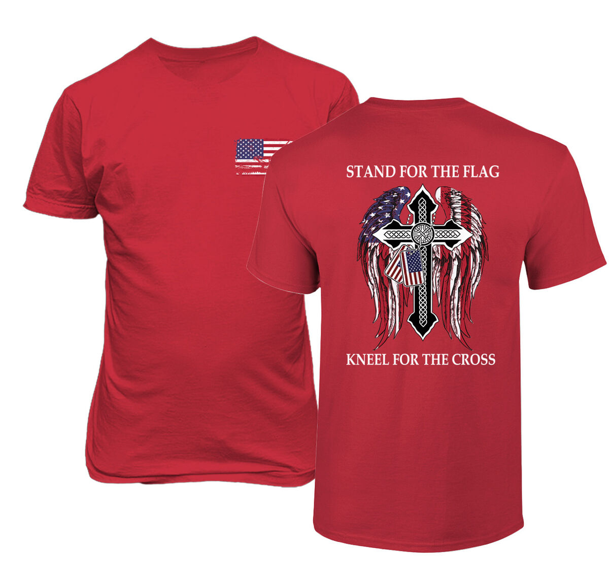 Mens I Stand For The Flag And Kneel At The Cross America T-Shirt Mens I Stand For The Flag And Kneel At The Cross America T-Shirt