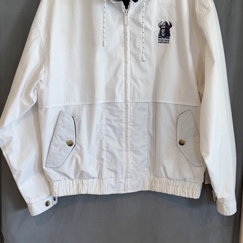 Gear For Sports Men's L White w/ Navy Accents Full Zip Viking Components Vintage - Picture 11 of 13
