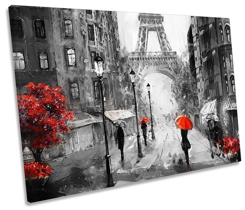 Paraguas París Cuadro de Calle UN SOLO LIENZO ARTE DE PARED Impreso | eBay