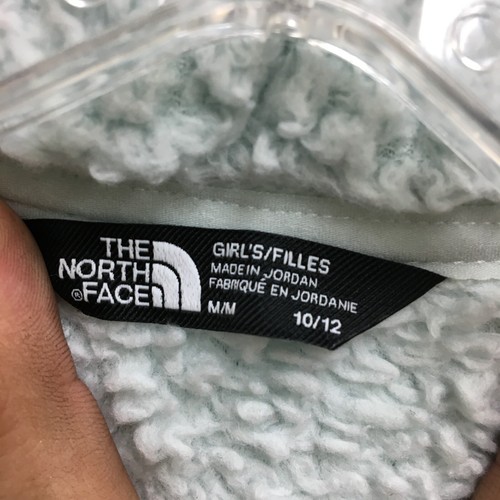 The North Face Jacket Medium Youth 10 Blue Sherpa Full Zip Pockets Logo Girls - Picture 6 of 13