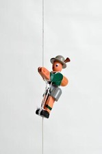 Wooden Toy Climbing Figure Mountaineer Green Height = 6,5 (Climbing Rope Ca 45