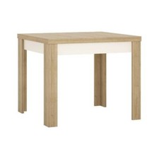 LYON EXTENDING SMALL SQUARE DINING TABLE 90/180CM RIVIERA OAK / WHITE HIGH GLOSS
