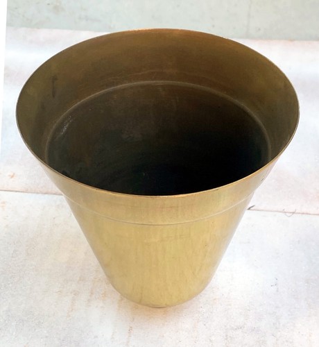 NUOVO: paralume cono a campana in metallo placcato ottone anni '70 o baldacchino con anello antiscivolo e set vite - Foto 4 di 6