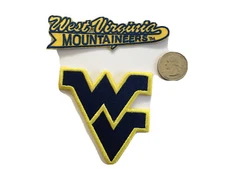 (2) WV West Virginia Mountaineers Vintage Embroidered Iron On Patches 3" x 3" &