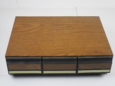 Cassette Lot Case Holder Faux Wood 3 Drawers Rock HOLDS 36 4