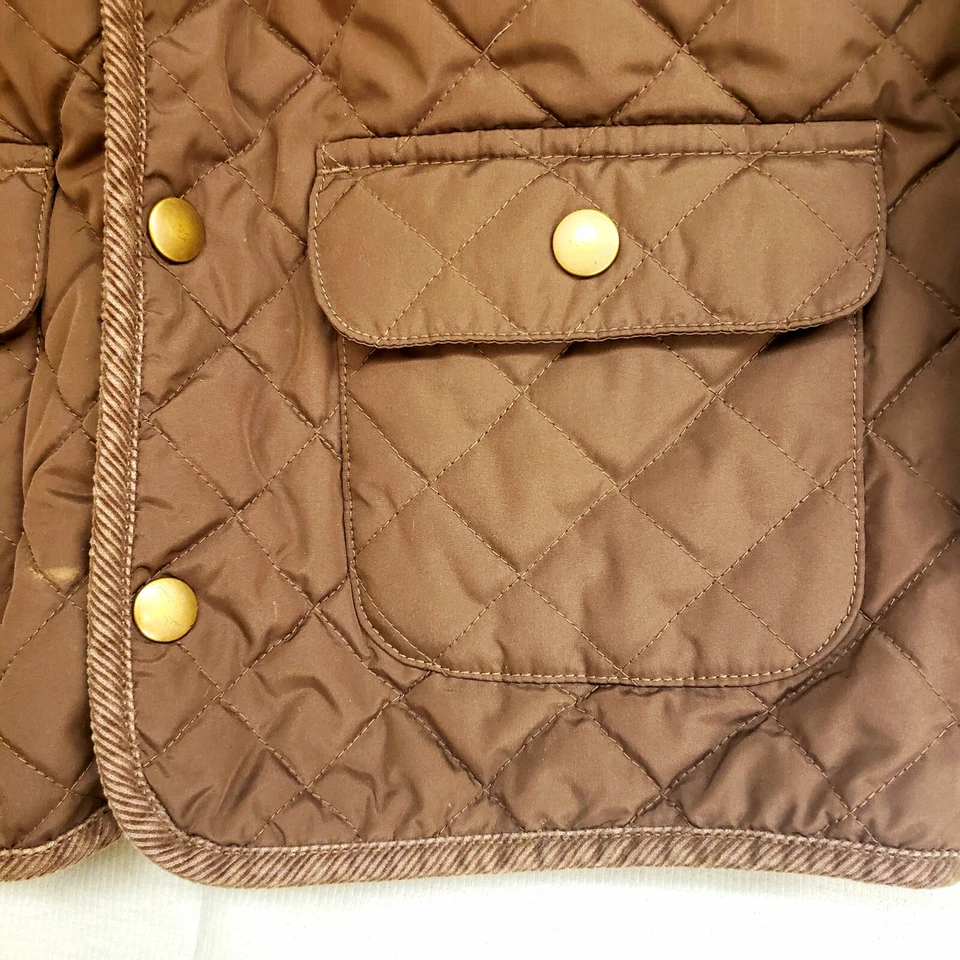 GYMBOREE QUILTED JACKET M 7-8 Brown SPRING/ FALL LIGHTWEIGHT lined - Image 3 of 4
