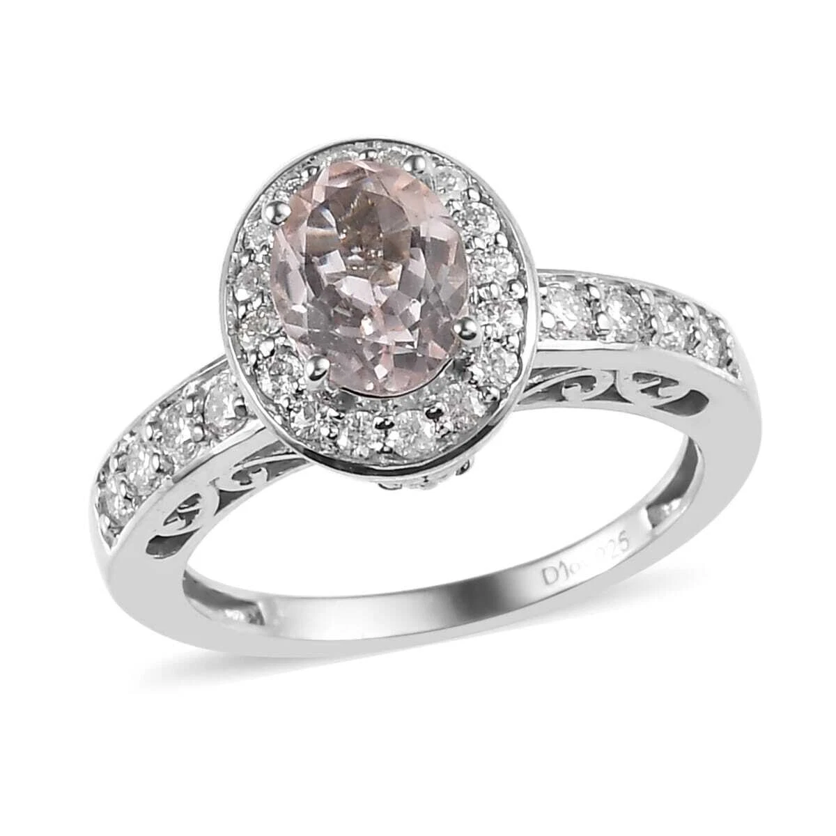 Morganite and sale moissanite ring