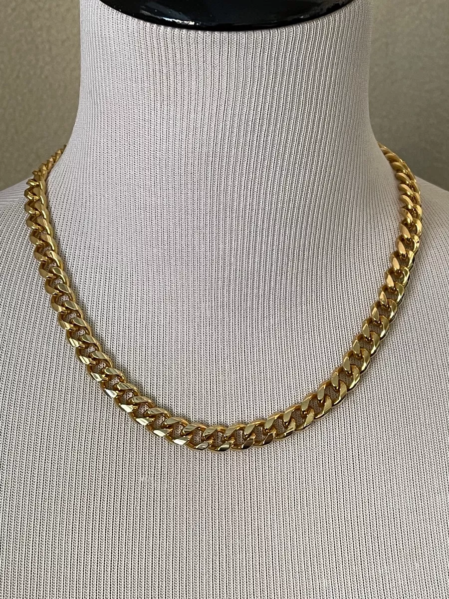 Unisex Gold Tone Big Link Chain Necklace