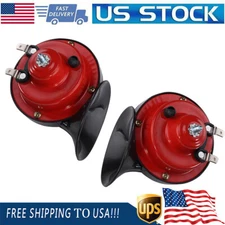 2PACK 12V 300DB Super Loud Train Snail Horn Waterproof For Motorcycle Truck Boat