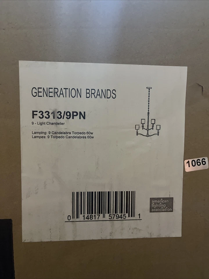 Lámpara de araña de 9 luces Generation Brands F3313/9PN Foto 2 de 4