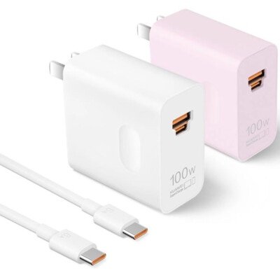 HUAWEI SuperCharge Max 100W 66W Dual USB Wall Charger Cable For Mate 60  50 Pro