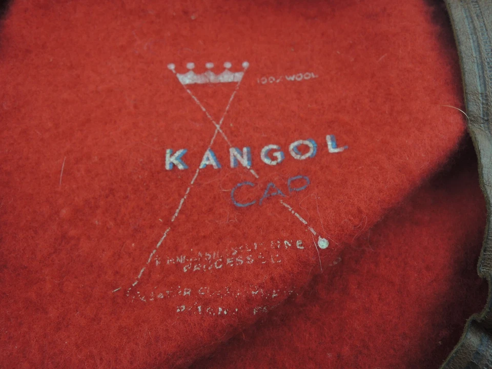 Sudadera vintage de lana Kangol gorra plana de cuero hecha en Inglaterra talla 7 57 Foto 3 de 4