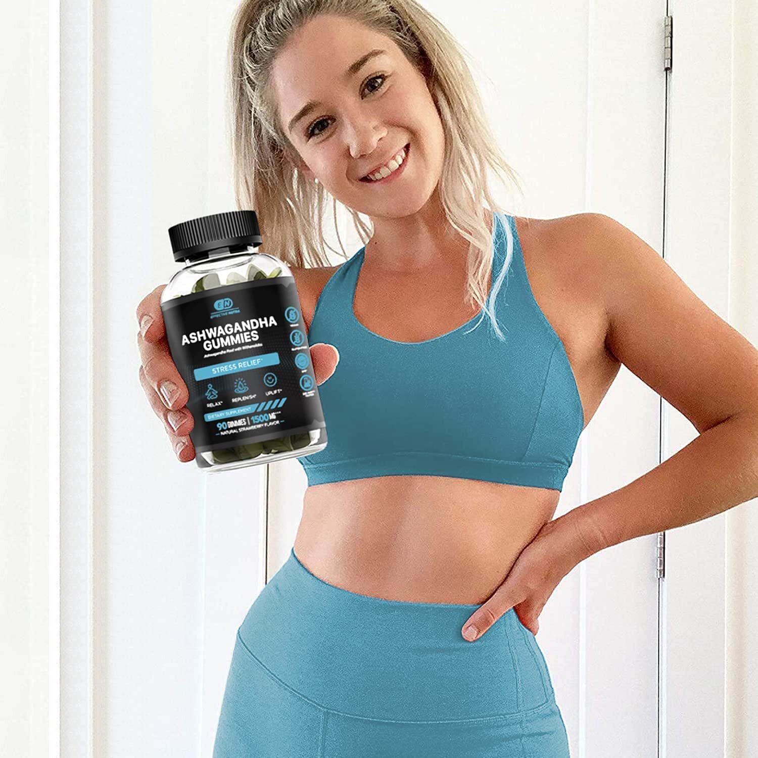 EFFECTIVE NUTRA Ashwagandha Gummies 1500mg | Stress Relief Immune Support Cal...