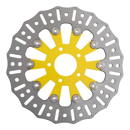2x Disco de rotor de freno delantero amarillo para Harley-Davidson Sportster Iron 883 2014-2024 - Imagen 4 de 11