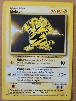 Pokemon Karte Elektk 2. Edition Base Set. Sammlung 