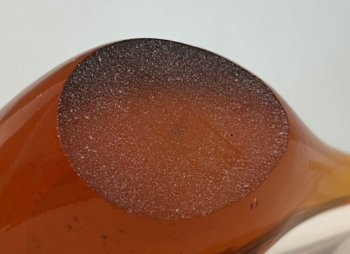 Mid Century Amber Glass Long Tail Bird Hand Blown Figurine Paperweight MCM - Picture 13 of 18