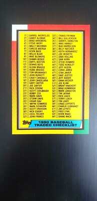 1990 Topps Traded - Check List - card # 132T - NICE CARD - NRMNT/MINT