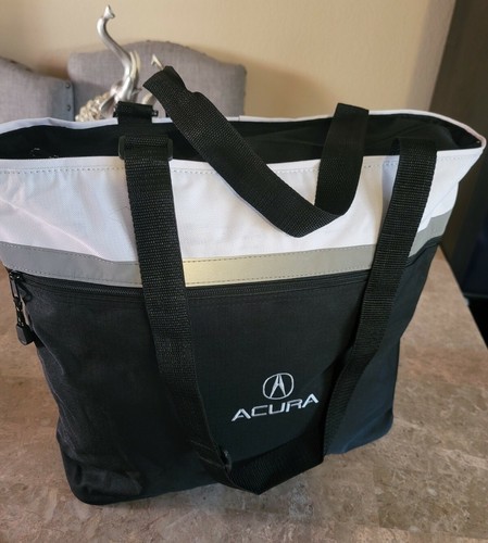 New Acura Nylon Tote Bag unisex, color black/white reflective line Acura logo - Picture 3 of 11