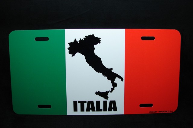 ITALIA FLAG METAL NOVELTY CAR LICENSE PLATE TAG ITALY LICENSE PLATE