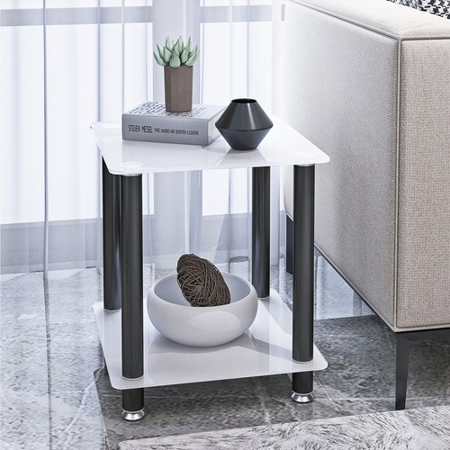 2-Tier Space End Table Modern Night Stand Sofa table Side table with Shelve - Picture 3 of 18