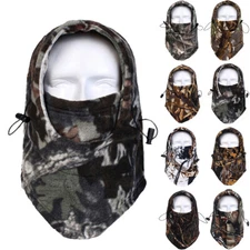 Camo Balaclava Skiing Mask Men Women Fleece Hood for Winter Extreme Cold Weather