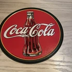 Vintage Coca Cola Sign Round Tin Metal Soda Pop Bottle Cap Advertising