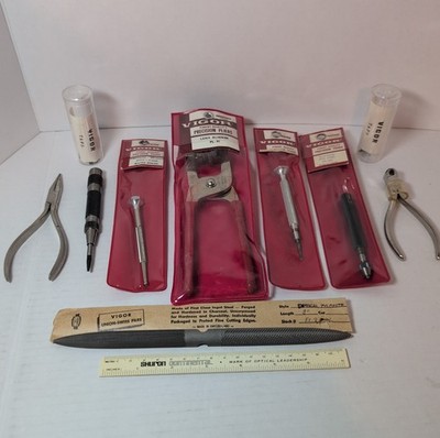 Lot Of 8 Vintage Vigor Glasses Repair Tools Made In Germany Spain Swiss France +